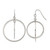 Chisel Stainless Steel Polished Double Circle Dangle Shepherd Hook Drop French Wire Earrings, 36 mm