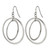 Chisel Stainless Steel Polished Double Circle Dangle Shepherd Hook Drop French Wire Earrings, 36 mm - View 2