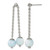 Chisel Stainless Steel Polished with Blue Quartz Moveable Dangle Earrings, 42 mm