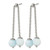 Chisel Stainless Steel Polished with Blue Quartz Moveable Dangle Earrings, 42 mm - View 2