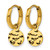 Chisel Stainless Steel Polished Hammered Yellow Ion-Plated Circle Dangle Hoop Drop Earrings, 19 mm - View 2