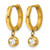Chisel Stainless Steel Polished Yellow Ion-Plated Cubic Zirconia Dangle Hoop Drop Earrings, 24.5 mm - View 2