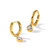 Chisel Stainless Steel Polished Yellow Ion-Plated Cubic Zirconia Dangle Hoop Drop Earrings, 24.5 mm - View 5