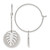 Chisel Stainless Steel Polished Textured Circle with Leaf Dangle Hoop Earrings, 36 mm