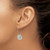 Chisel Stainless Steel Polished Textured Circle with Leaf Dangle Hoop Earrings, 36 mm - View 3