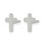 Chisel Stainless Steel Polished Cross Stud Earrings, 8 mm - View 2