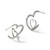 Chisel Stainless Steel Polished with Crystals Double Heart Post Hoops Earrings, 25 mm - View 5