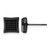 Chisel Stainless Steel Polished Black Ion-Plated Black 50 Cubic Zirconia Stud Earrings, 9 mm
