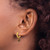 Chisel Stainless Steel Polished Yellow Ion-Plated with Removeable Tiger'S Eye Dangle Hinged Hoop Earrings, 27 mm - View 3