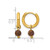 Chisel Stainless Steel Polished Yellow Ion-Plated with Removeable Tiger'S Eye Dangle Hinged Hoop Earrings, 27 mm - View 4