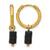 Chisel Stainless Steel Polished Yellow Ion-Plated with Removeable Black Agate Dangle Hinged Hoop Earrings, 27 mm, 4.5 mm Wide - SRE1653