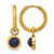 Chisel Stainless Steel Polished Yellow Ion-Plated with Removeable Blue Sodalite Dangle Hinged Hoop Earrings, 27 mm, 8 mm Wide