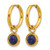 Chisel Stainless Steel Polished Yellow Ion-Plated with Removeable Blue Sodalite Dangle Hinged Hoop Earrings, 27 mm, 8 mm Wide - View 2