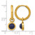 Chisel Stainless Steel Polished Yellow Ion-Plated with Removeable Blue Sodalite Dangle Hinged Hoop Earrings, 27 mm, 8 mm Wide - View 4