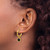 Chisel Stainless Steel Polished Yellow Ion-Plated with Removeable Black Agate Dangle Hinged Hoop Earrings, 27 mm, 2 mm Wide - View 3