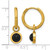 Chisel Stainless Steel Polished Yellow Ion-Plated with Removeable Black Agate Dangle Hinged Hoop Earrings, 27 mm, 2 mm Wide - View 4