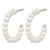 Chisel Stainless Steel Polished White Mother of Pearl J-Hoop Earrings, 22 mm - View 2