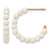 Chisel Stainless Steel Polished Yellow Ion-Plated White Mother of Pearl J-Hoop Earrings, 22 mm