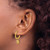 Chisel Stainless Steel Polished Yellow Ion-Plated with Removeable Champagne Cubic Zirconia Dangle Hinged Hoop Earrings, 24 mm - View 3