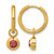 Chisel Stainless Steel Polished Yellow Ion-Plated with Removeable Red Cubic Zirconia Dangle Hinged Hoop Earrings, 24 mm