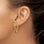 Chisel Stainless Steel Polished Yellow Ion-Plated with Removeable Red Cubic Zirconia Dangle Hinged Hoop Earrings, 24 mm - View 3