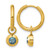 Chisel Stainless Steel Polished Yellow Ion-Plated with Removeable Light Blue Cubic Zirconia Dangle Hinged Hoop Earrings, 24 mm