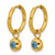 Chisel Stainless Steel Polished Yellow Ion-Plated with Removeable Light Blue Cubic Zirconia Dangle Hinged Hoop Earrings, 24 mm - View 2