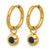 Chisel Stainless Steel Polished Yellow Ion-Plated with Removeable Blue Cubic Zirconia Dangle Hinged Hoop Earrings, 24 mm - View 2