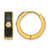 Chisel Stainless Steel Polished Yellow Ion-Plated with Black Enamel and Cubic Zirconia 5 mm Hinged Hoop Earrings, 15 mm Long