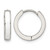 Chisel Stainless Steel Polished with White Enamel 2.90 mm Hinged Hoop Earrings, 15 mm Long
