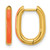 Chisel Stainless Steel Polished Yellow Ion-Plated with Orange Enamel 2.40 mm Elongated Hinged Hoop Earrings, 15 mm Long