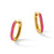 Chisel Stainless Steel Polished Yellow Ion-Plated with Pink Enamel 2.40 mm Elongated Hinged Hoop Earrings, 15 mm Long - View 5