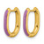 Chisel Stainless Steel Polished Yellow Ion-Plated with Purple Enamel 2.40 mm Elongated Hinged Hoop Earrings, 15 mm Long - View 2
