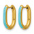 Chisel Stainless Steel Polished Yellow Ion-Plated with Blue Enamel 2.40 mm Elongated Hinged Hoop Earrings, 15 mm Long - SRE1707 - View 2