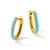 Chisel Stainless Steel Polished Yellow Ion-Plated with Blue Enamel 2.40 mm Elongated Hinged Hoop Earrings, 15 mm Long - SRE1707 - View 5