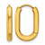 Chisel Stainless Steel Polished Yellow Ion-Plated Elongated 3 mm Hinged Hoop Earrings, 19 mm Long