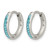 Chisel Stainless Steel Polished Preciosa Aqua Bohemica Crystal Hoop Earrings, 14 mm - View 2