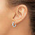 Chisel Stainless Steel Polished Rectangle Cubic Zirconia Hinged Hoop Earrings, 15 mm - View 3