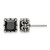Chisel Stainless Steel Antiqued and Polished Square Black Cubic Zirconia Stud Earrings, 9 mm