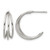 Chisel Stainless Steel Polished Wire J Hoop Post Earrings, 20 mm