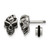 Chisel Stainless Steel Antiqued and Polished Skull Stud Earrings, 10 mm