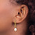 Chisel Stainless Steel Polished Yellow Ion-Plated Open Chain with Cultured Freshwater Pearl Post Dangle Earrings, 30 mm - View 3