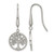 Chisel Stainless Steel Polished and Textured Tree Dangle Shepherd Hook Drop French Wire Earrings, 38 mm