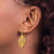 Chisel Stainless Steel Polished Yellow Ion-Plated Leaf Dangle Shepherd Hook Drop French Wire Earrings, 34 mm - View 3