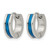 Stainless Steel Polished Blue Ion-Plated Center 4 mm Hoop Earrings, 13 mm Long - View 2