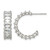 Chisel Stainless Steel Polished White Zircon J-Hoop Earrings, 22 mm