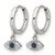 Chisel Stainless Steel Polished Blue and White Zircon Evil Eye Dangle Hinged Hoop Earrings, 16 mm - View 2