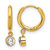 Chisel Stainless Steel Polished Yellow Ion-Plated White Zircon Dangle Hinged Hoop Earrings, 17 mm
