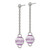 Stainless Steel Purple Ion-Plated Diamond-Cut Bead Post Dangle Earrings, 49 mm - View 2