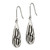 Stainless Steel Black Resin Striped Polished Teardrop Dangle French Wire Earrings, 45.6 mm - View 3